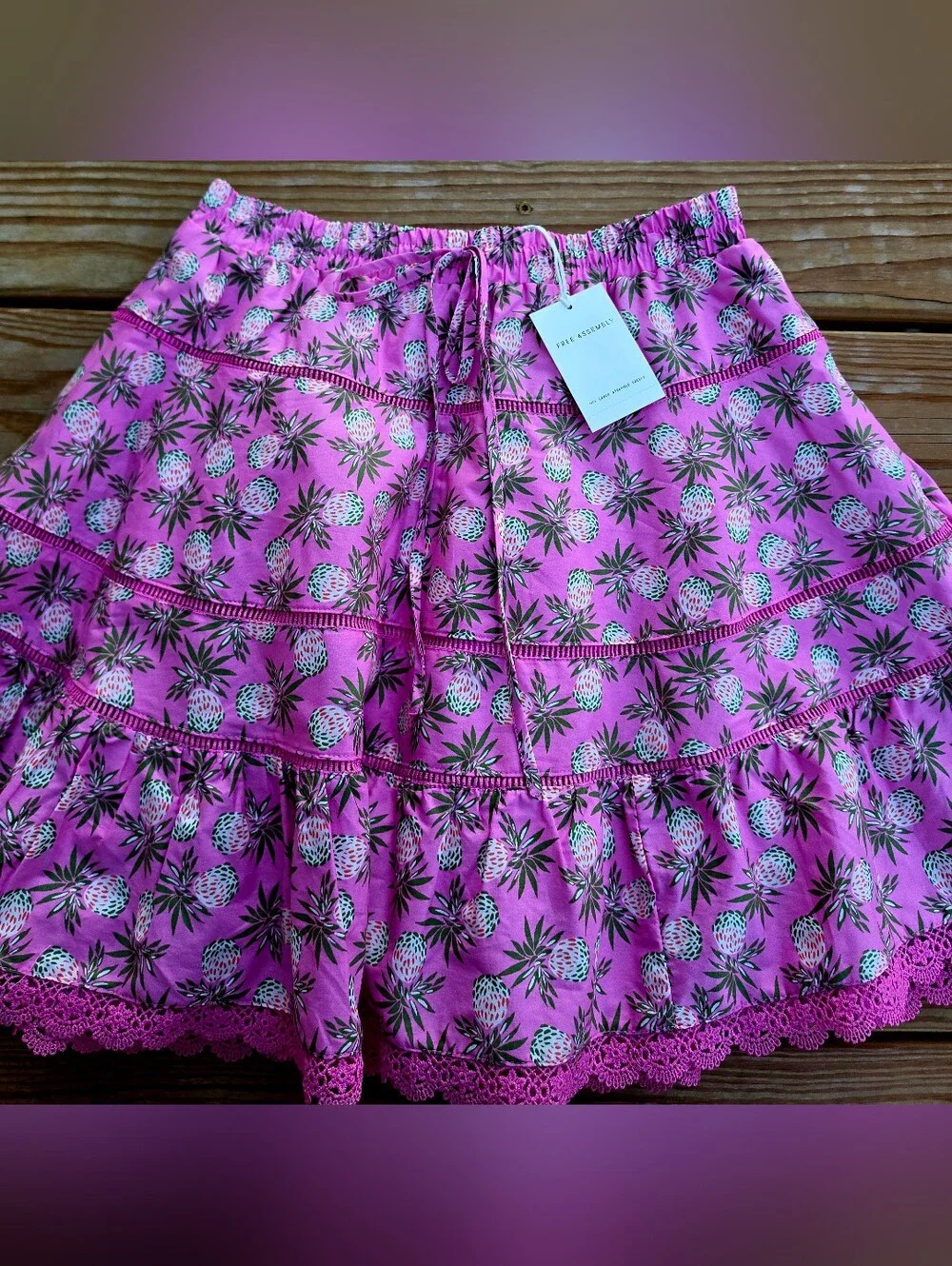 Free Assembly Women’s Plus Tiered Cotton Mini Skirt